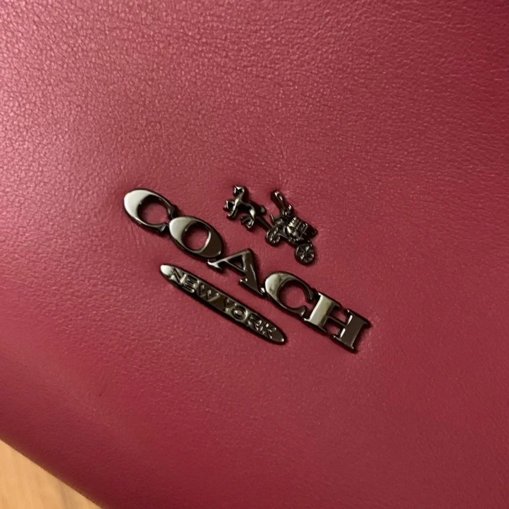 Pink Coach purse with small scarf - Picture 2 of 9